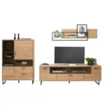 XXXLutz Lauterach - Ihr M&ouml;belhaus bei Bregenz Wohnwand 290/177/50,2 cm in Eichefarben, Dunkelgrau