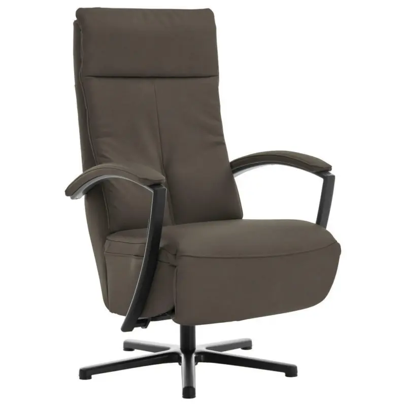 Relaxsessel in Leder Graubraun