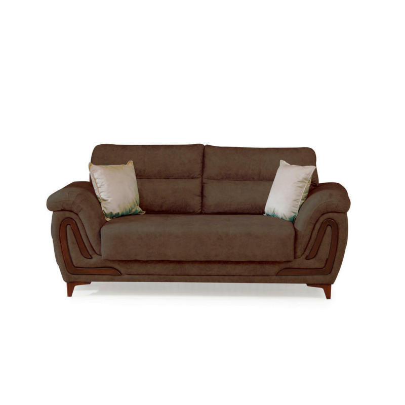 Zweisitzer-Sofa in Webstoff Braun