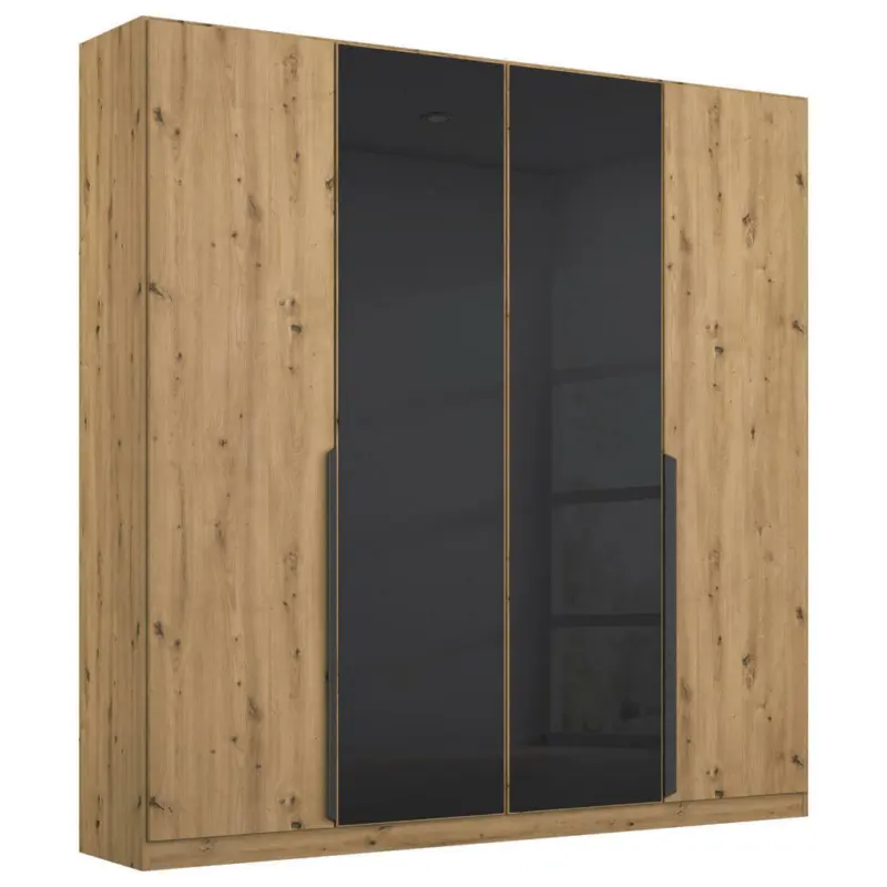 Drehtürenschrank in Anthrazit, Eiche Artisan