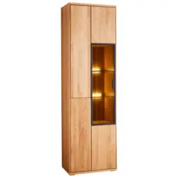Vitrine in furniert, massiv, teilmassiv Wildeiche Eichefarben