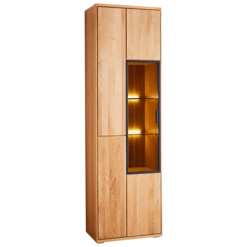 Vitrine in furniert, massiv, teilmassiv Wildeiche Eichefarben