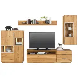 Wohnwand 320/190/50 cm in Eichefarben