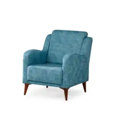 Sessel in Webstoff Blau