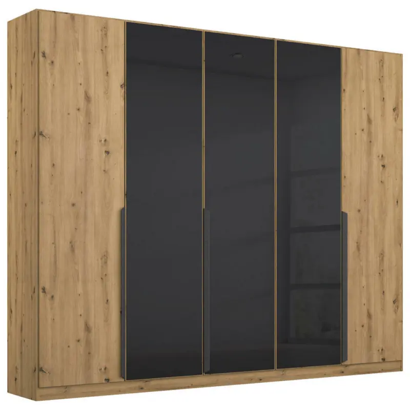 Drehtürenschrank in Anthrazit, Eiche Artisan