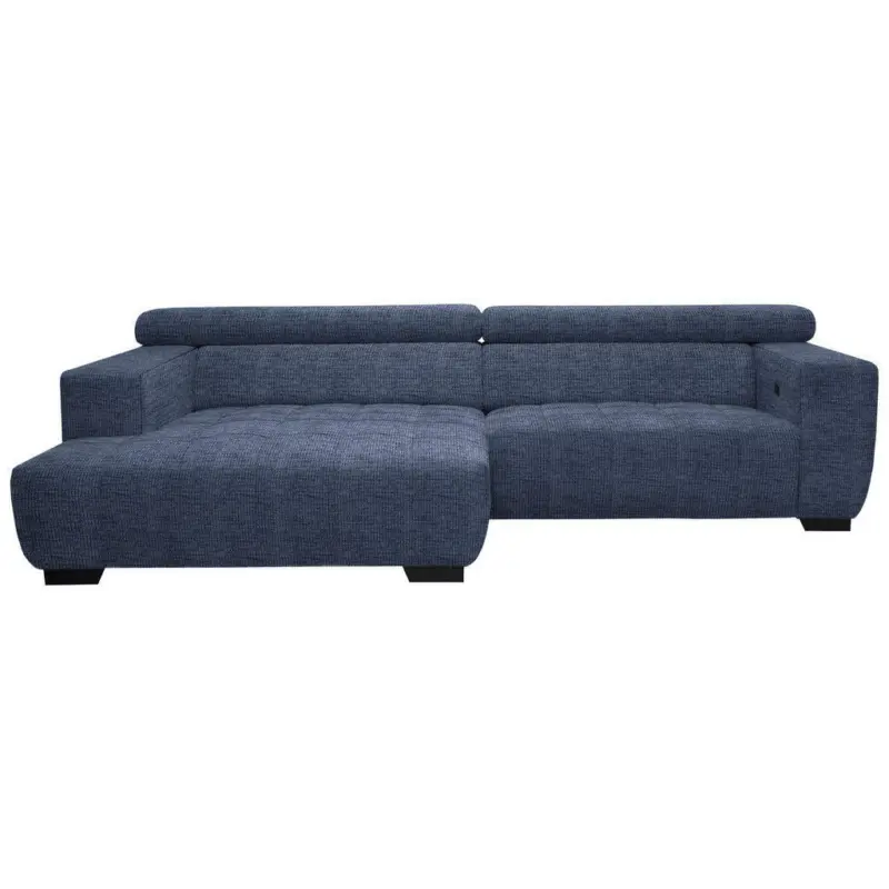 Ecksofa in Webstoff Dunkelblau