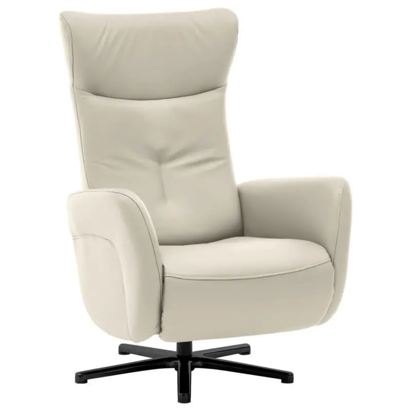 Relaxsessel in Leder Ecru
