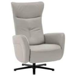 Relaxsessel in Leder Hellgrau