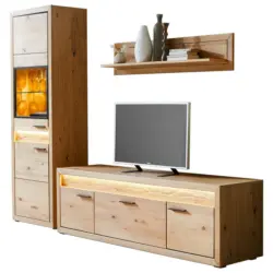 Wohnwand 253,8/198,4/49 cm in Eichefarben