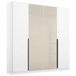 Dreht&uuml;renschrank in Wei&szlig;, Champagner