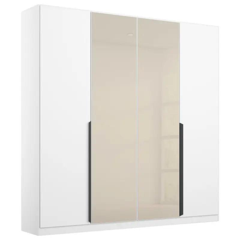 Dreht&uuml;renschrank in Wei&szlig;, Champagner