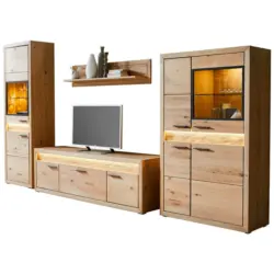 Wohnwand 359/198/49 cm in Eichefarben