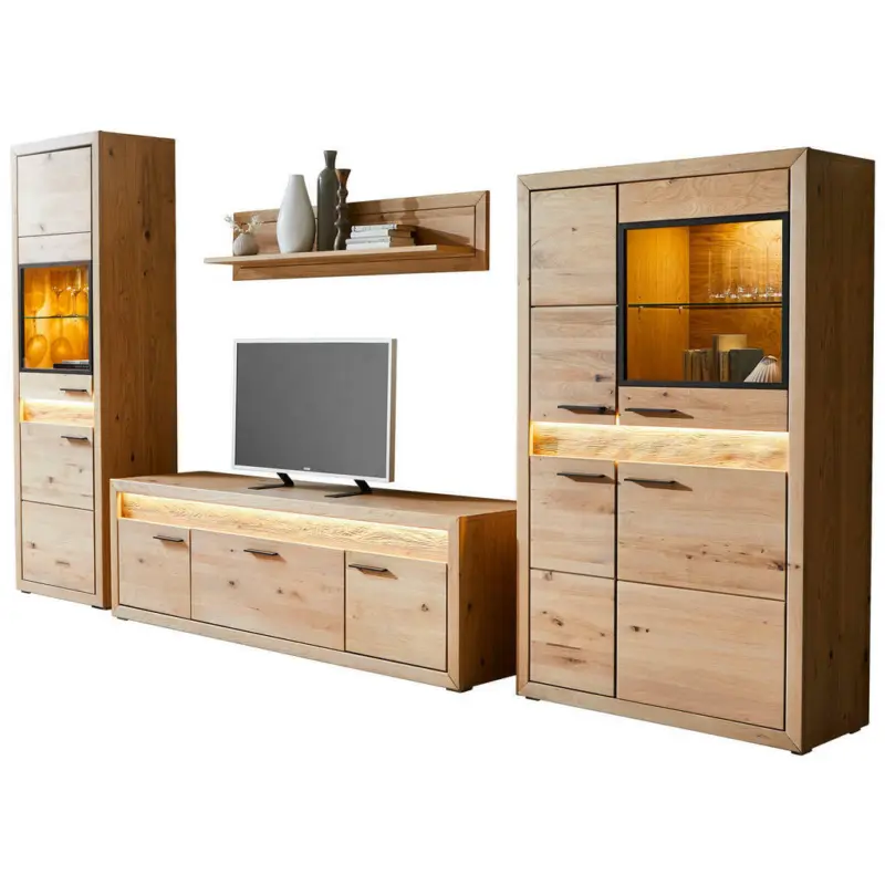 Wohnwand 359/198/49 cm in Eichefarben