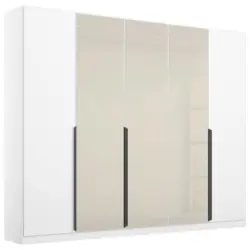 Dreht&uuml;renschrank in Wei&szlig;, Champagner