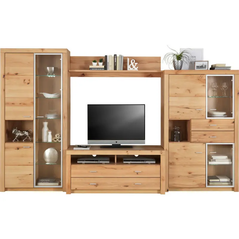 Wohnwand 322/196/50 cm in Buchefarben