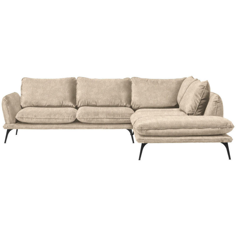 Ecksofa in Velours Hellbraun