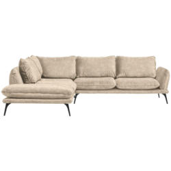 Ecksofa in Velours Hellbraun