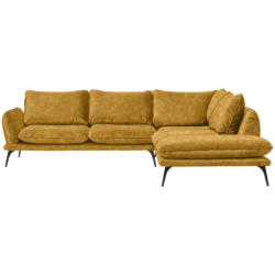 Ecksofa in Velours Goldfarben