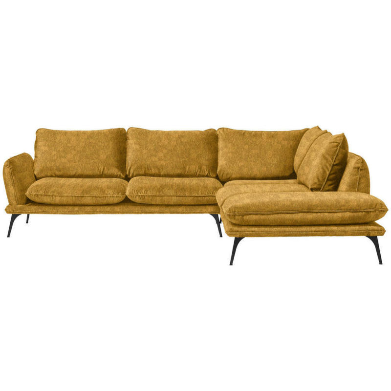 Ecksofa in Velours Goldfarben