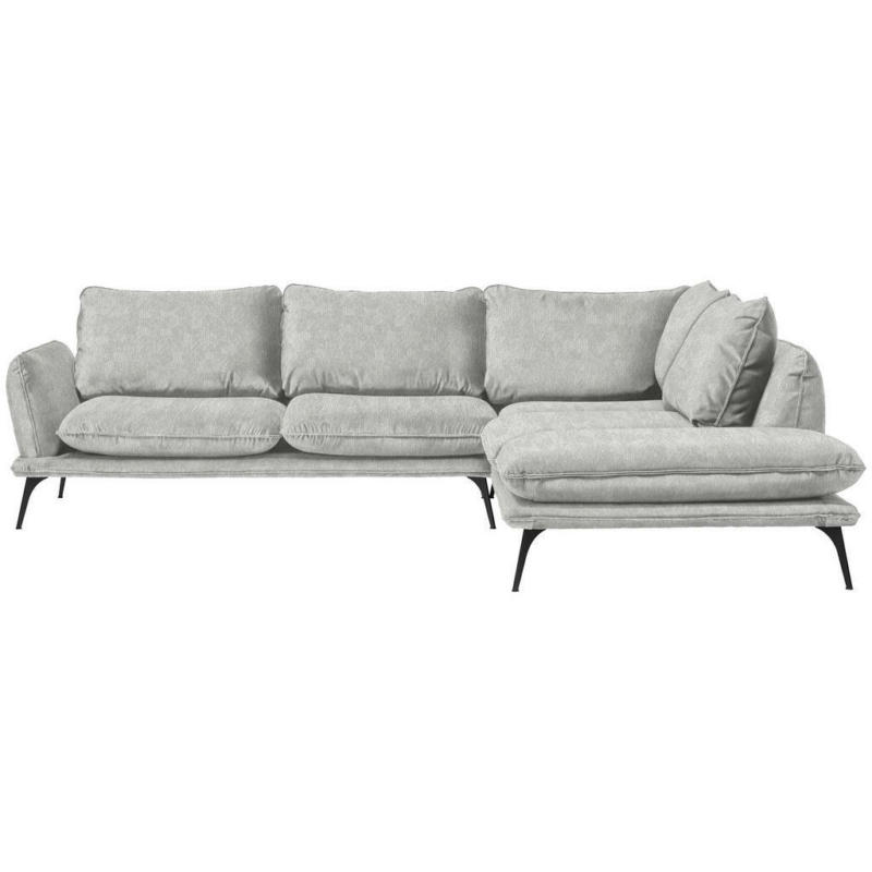 Ecksofa in Velours Hellgrau