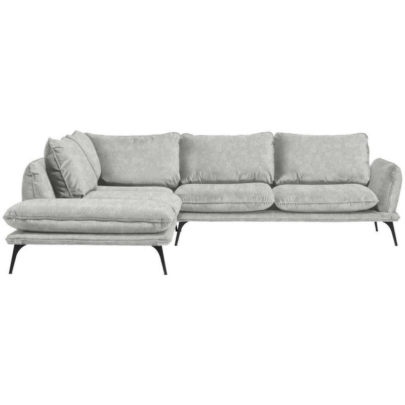 Ecksofa in Velours Hellgrau