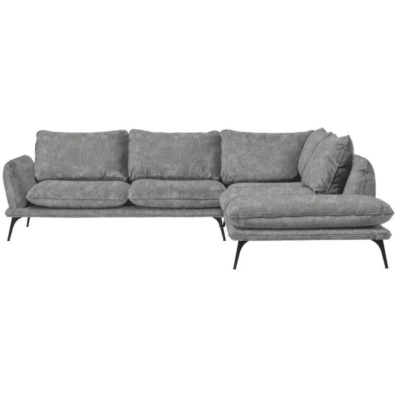Ecksofa in Velours Grau