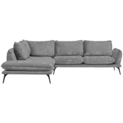 Ecksofa in Velours Grau