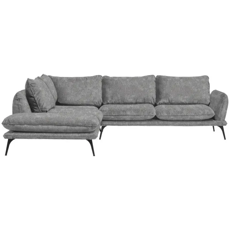 Ecksofa in Velours Grau