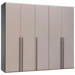 Drehtürenschrank in Rosa, Schwarz