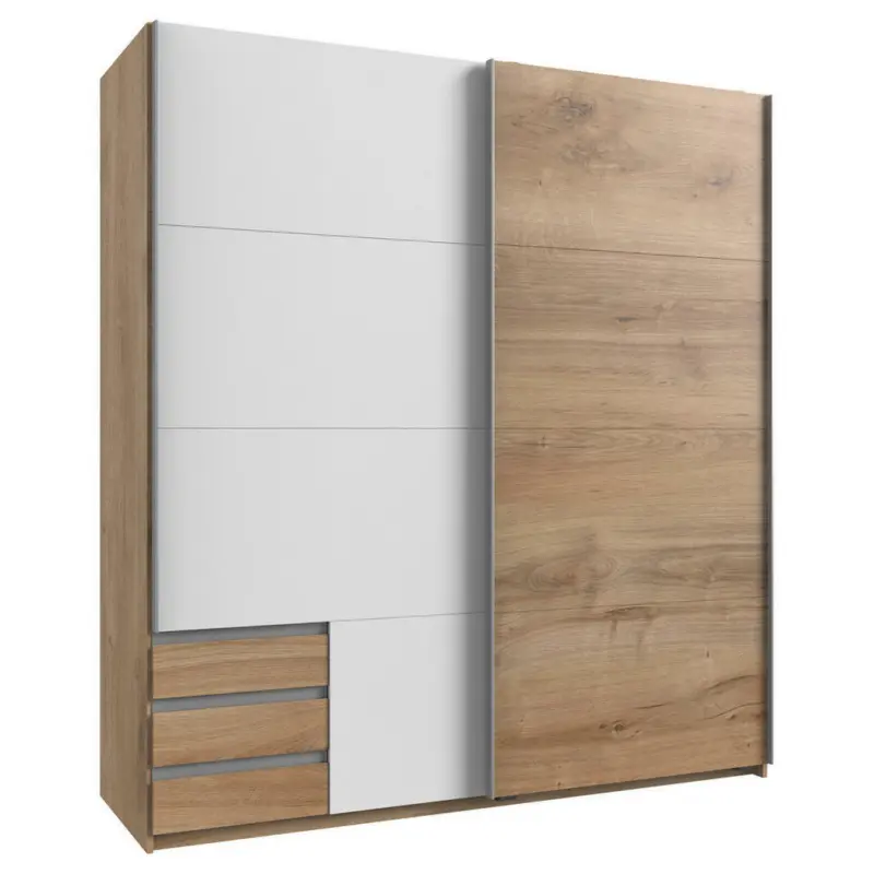 Schwebet&uuml;renschrank in Wei&szlig;, Eichefarben