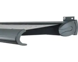 SOLUNA Kassettenmarkise Exclusiv 4,5x3 Stoff Dessin A131 Gestell RAL 7016 anthrazitgrau Antrieb rechts inkl. Motor und Wandschalter