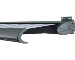 SOLUNA Kassettenmarkise Exclusiv 4x2,5 Stoff Dessin 320234 Gestell RAL 7016 anthrazitgrau Antrieb rechts inkl. Motor und Wandschalter