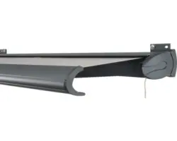 SOLUNA Kassettenmarkise Exclusiv 5x2 Stoff Dessin 320923 Gestell RAL 7016 anthrazitgrau Antrieb rechts inkl. Motor und Wandschalter