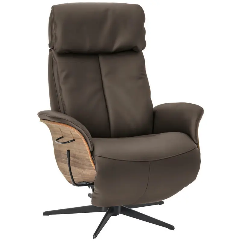 Relaxsessel in Leder Graubraun