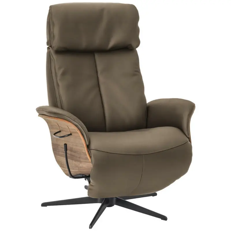 Relaxsessel in Leder Beige