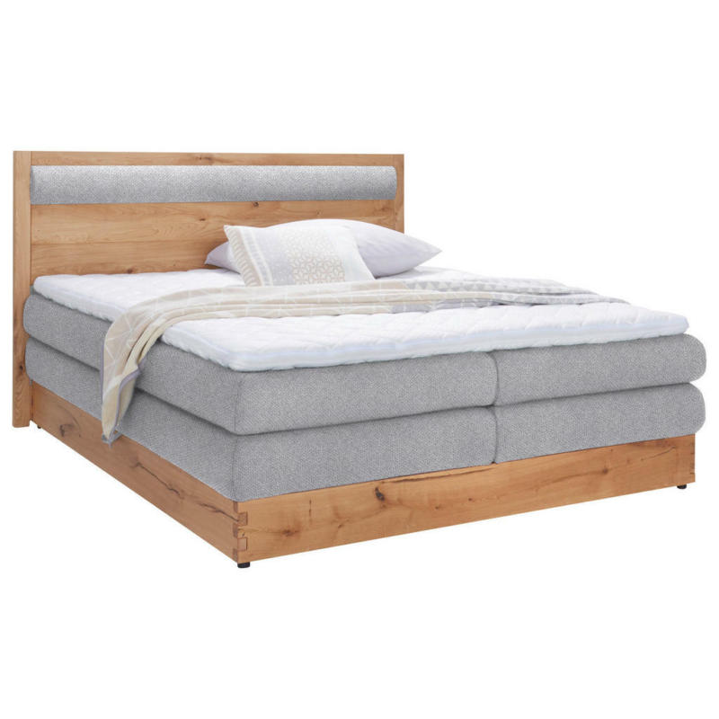 Boxspringbett 160/200 cm in Hellgrau