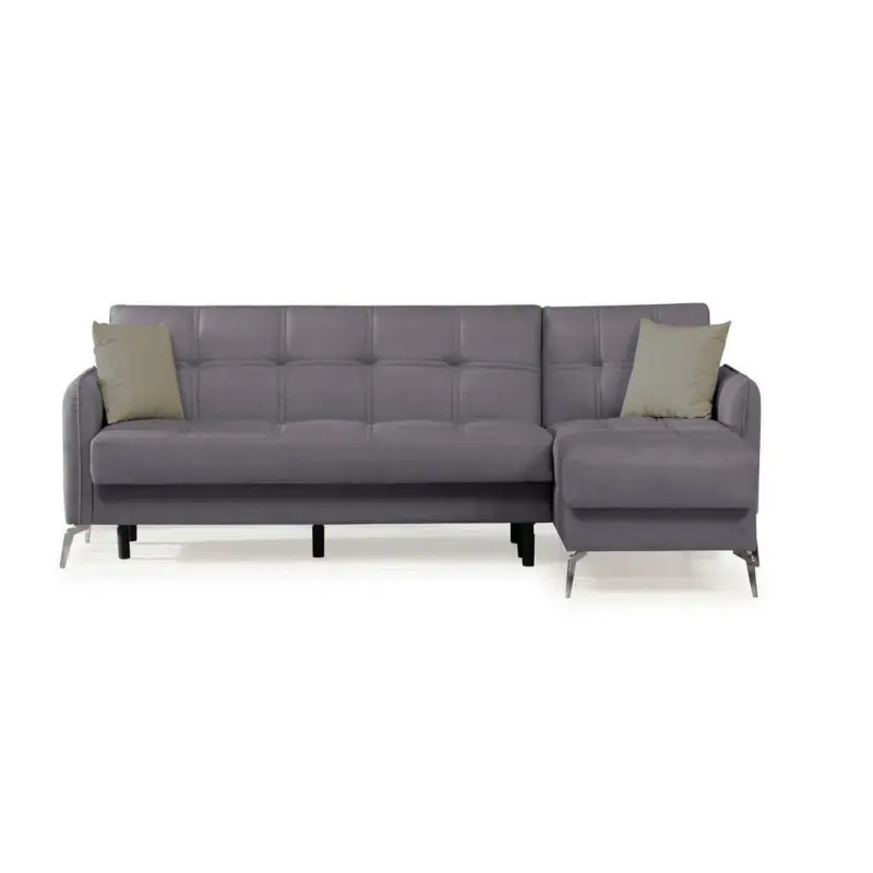 Eckschlafsofa in Webstoff Graphitfarben