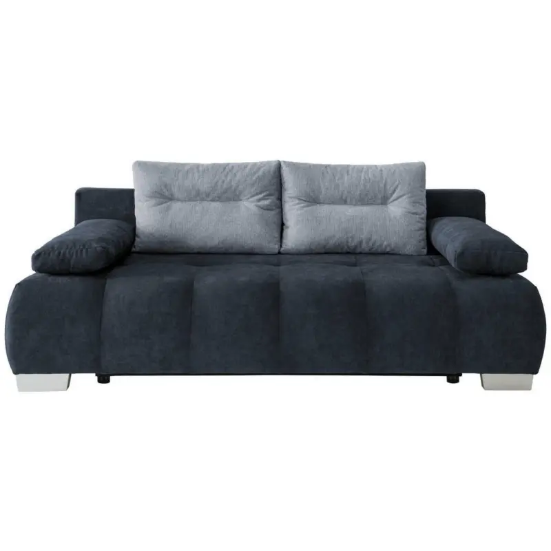 Schlafsofa in Mikrofaser Hellblau, Dunkelblau