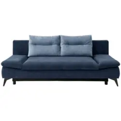Schlafsofa in Mikrofaser Hellblau, Dunkelblau