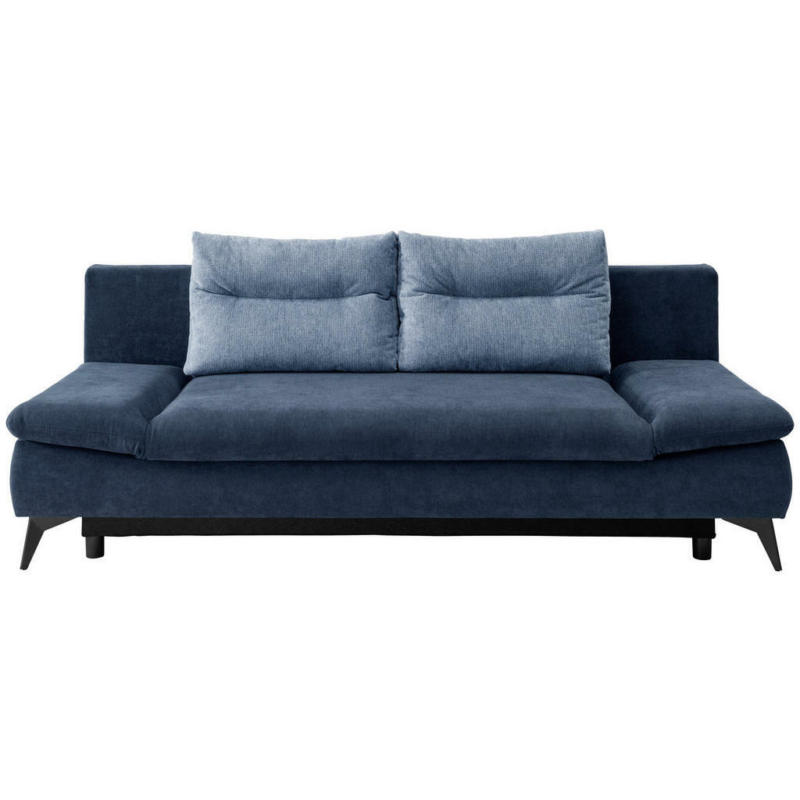 Schlafsofa in Mikrofaser Hellblau, Dunkelblau