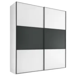 Schwebetürenschrank in Anthrazit, Weiß