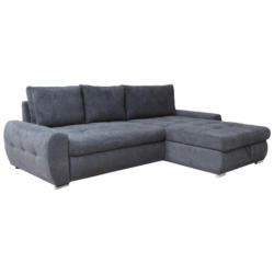 Eckschlafsofa in Velours Grau