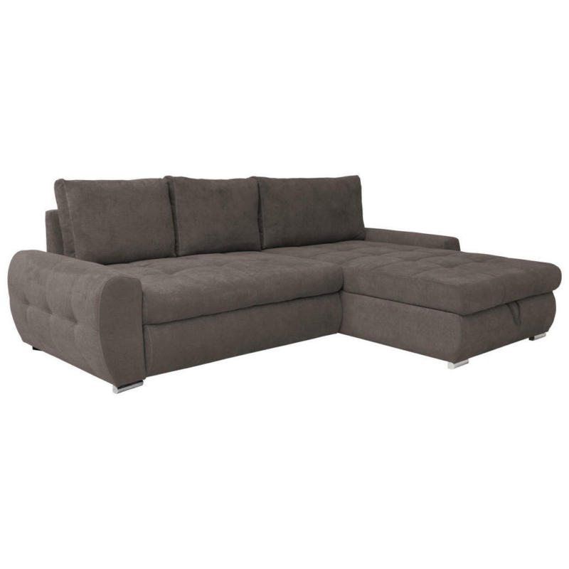 Eckschlafsofa in Velours Braun