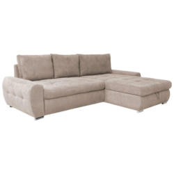 Eckschlafsofa in Velours Beige