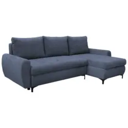 Eckschlafsofa in Mikrofaser Blau