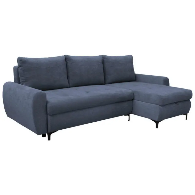 Eckschlafsofa in Mikrofaser Blau