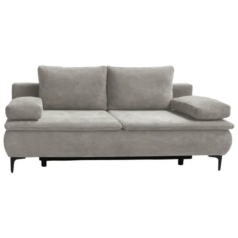 Schlafsofa in Velours Silberfarben