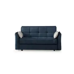 Schlafsofa in Webstoff Graublau