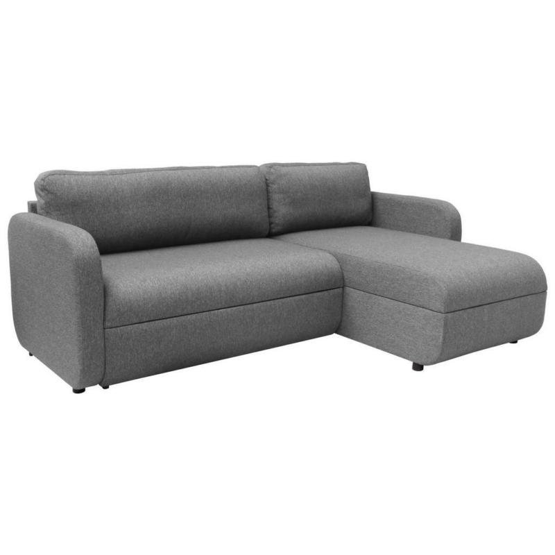 Eckschlafsofa in Webstoff Graubraun