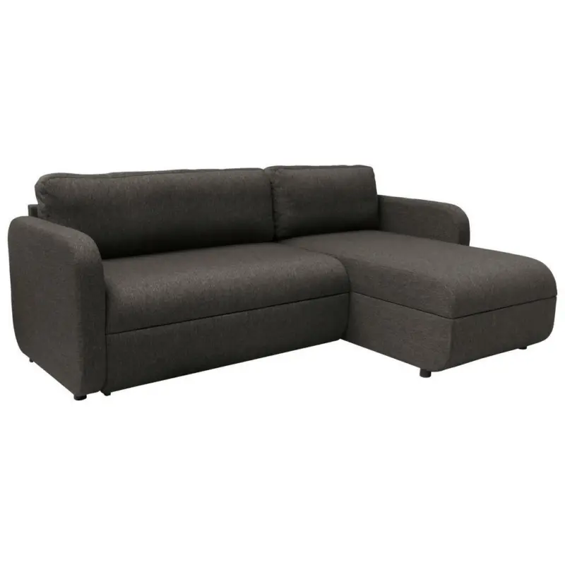 Eckschlafsofa in Webstoff Dunkelbraun